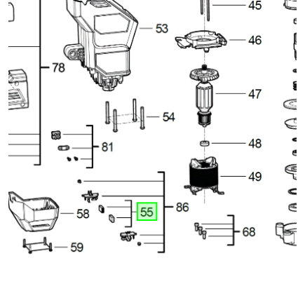 Щітки до перфоратора K850S/Milwaukee Щітки до перфоратора K850S/Milwaukee