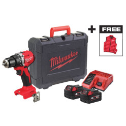 Дрель-шуруповёрт аккумуляторная бесщёточная ударная MILWAUKEE M18 BLPDRCMC-402C (60Нм) + ЖИЛЕТКА