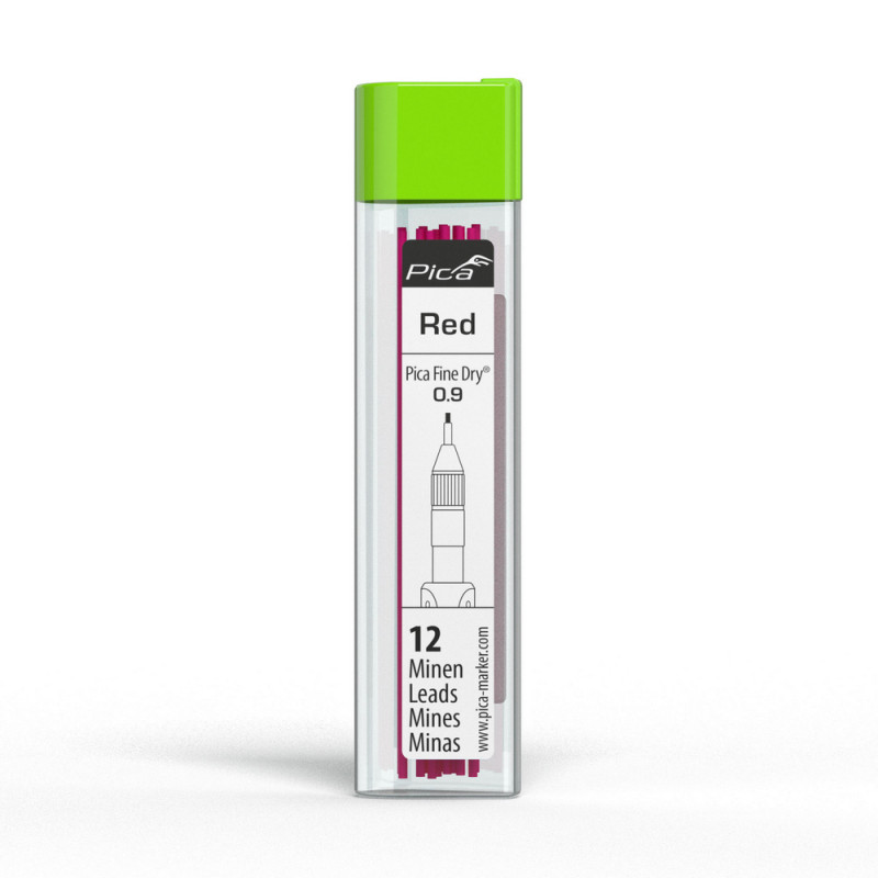 Запасные стержни PICA 7031/SB Fine Dry красный 0,9мм, 12шт