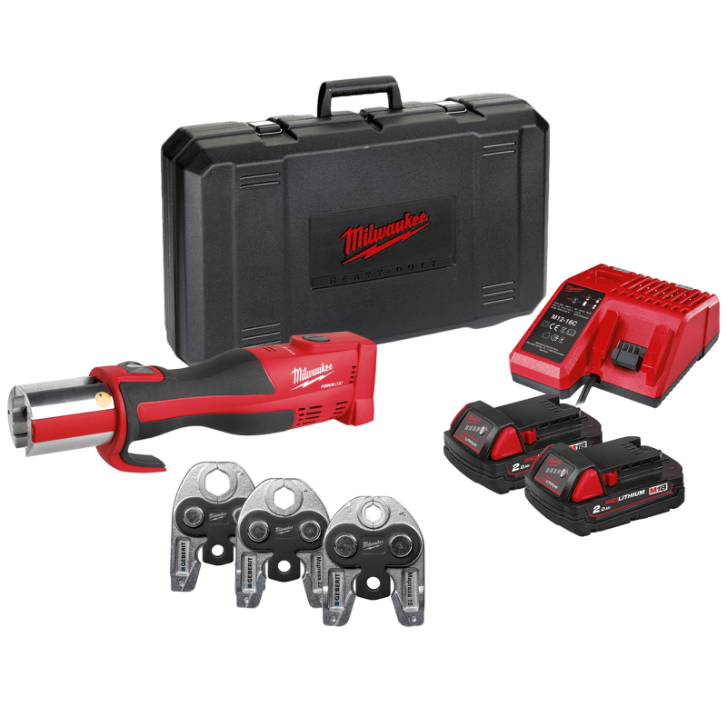 Обжимник гидравлический аккумуляторный для труб MILWAUKEE M18 BLHPT-202C Geberit Mapress Set 