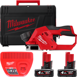 Рубанок аккумуляторный бесщёточный MILWAUKEE M12 BLP-402X (ЗУ+2акк.Х4Ач+HDкейс) 