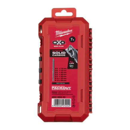 Набор буров SDS-PLUS MX4 MILWAUKEE Set 1, (7шт)