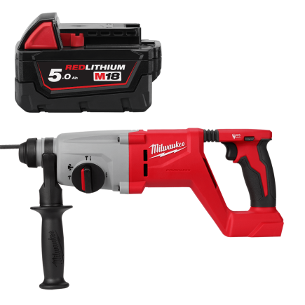 Перфоратор аккумуляторный бесщёточный SDS PLUS MILWAUKEE M18 BLHACD26-0 (2,6 Дж) (каркас) + M18 B5