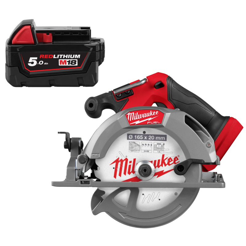 Пила дисковая акумуляторная бесщёточная MILWAUKEE M18 FCS552-0, Ø165мм (каркас) + M18 B5 подарок
