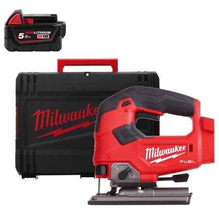 Пила лобзиковая аккумуляторная бесщёточная MILWAUKEE M18 FJS-0X (каркас+HDкейс) + M18 B5 подарок