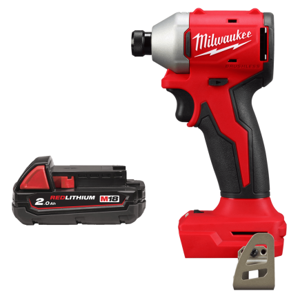 Шуруповерт ударный аккумуляторный бесщёточный MILWAUKEE (190Нм) M18 BLIDRC-0 (каркас) + M18 B2