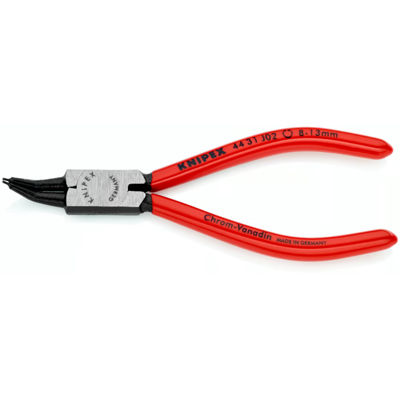 Щипцы для стопорных колец загнутые 45° Ø8-13мм, 140мм KNIPEX 44 31 J02, (Ø0,9мм) фосфатированные