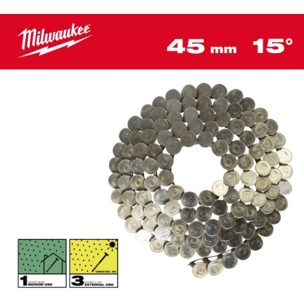 Гвозди в катушке MILWAUKEE, с круглой головкой, 15°/3.05 x 45мм/RS (1440шт) 