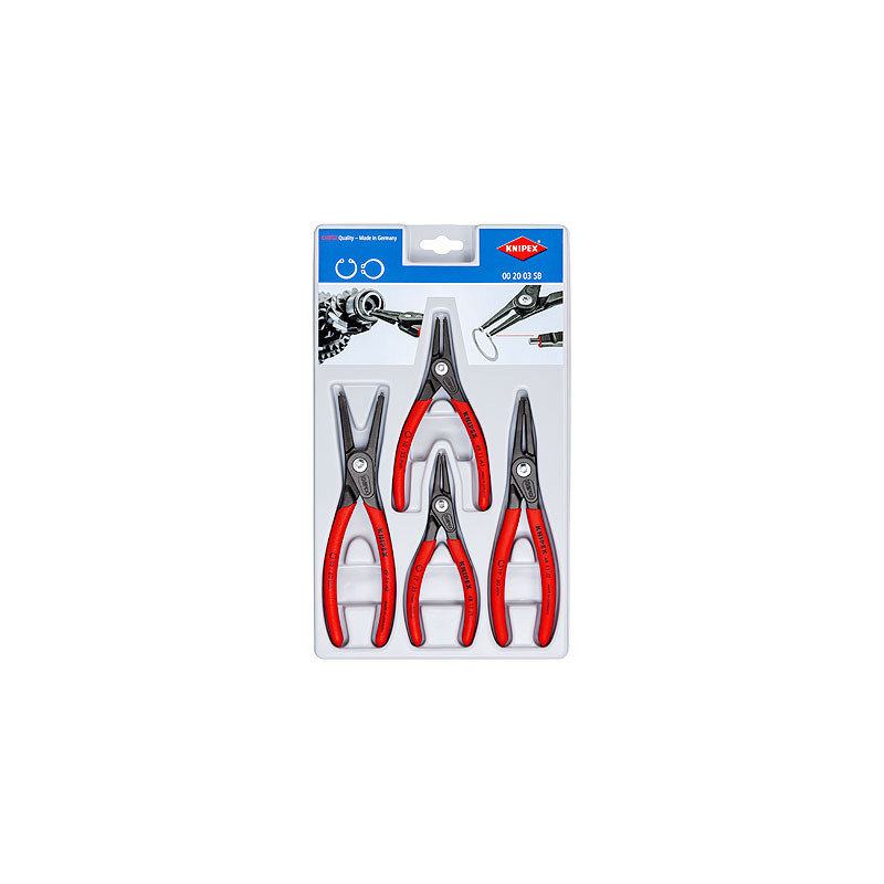 Набор щипцов прецизионных для стопорных колец KNIPEX 00 20 03 SB, (4шт)