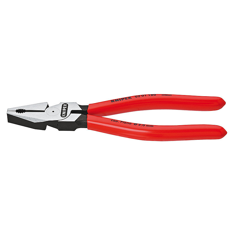 Пассатижи (плоскогубцы) особой мощности Ø11,5мм, 180мм KNIPEX 02 01 180 SB, фосфатированные