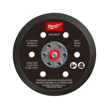 Подошва шлифовальная MILWAUKEE FROSBPHP150, Ø150мм, 6 отв. для M12 FROS (жесткая з PSA)