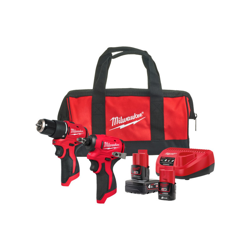 Набор из 2х инструментов аккумуляторных MILWAUKEE M12BLPP2B-422B (M12 BLPDRC, BLIDRC)