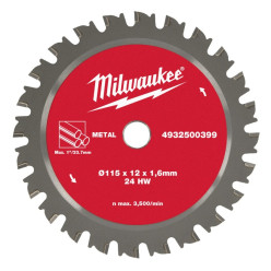 Диск пильный для труб металлических  MILWAUKEE, FPCSB Ø115х12х1,6мм, 24зуба (для M18 FPCS)