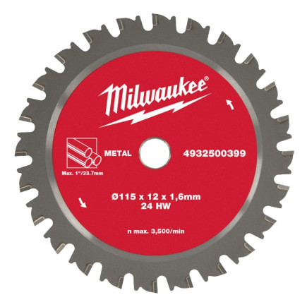 Диск пильный для труб металлических  MILWAUKEE, FPCSB Ø115х12х1,6мм, 24зуба (для M18 FPCS)
