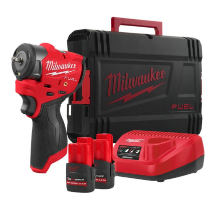 Гайковерт аккумуляторный бесщеточный MILWAUKEE 1/4'' (136 Нм) M12 FSCIWF14-252X, с кольцом