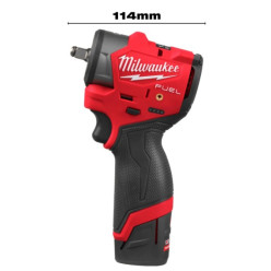 Гайковерт аккумуляторный бесщеточный MILWAUKEE 3/8'' (305 Нм) M12 FSCIWF38-252X, с кольцом
