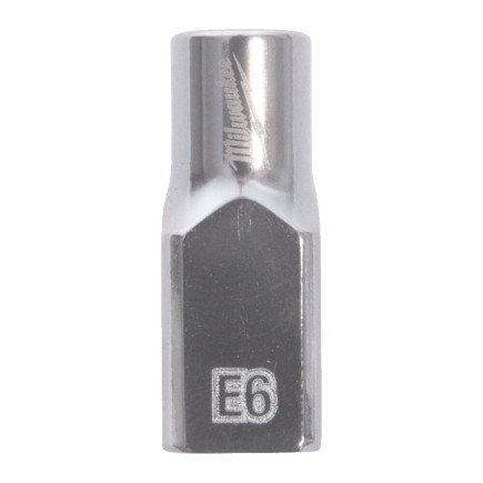 Головка торцевая хромированная TORX Е-стандарт ¼” MILWAUKEE, E6 Головка торцевая хромированная TORX Е-стандарт ¼” MILWAUKEE, E6