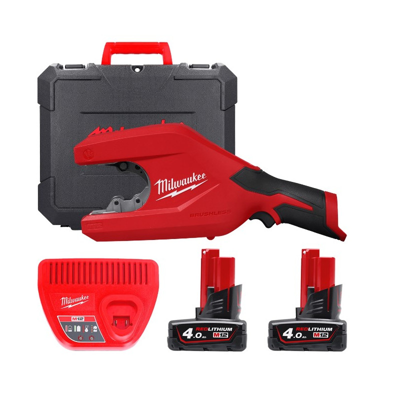 Труборез аккумуляторный по нержавеющей стали MILWAUKEE M12 PCSS54-402C до 54мм (ЗУ+2акк.Х4Ач+кейс)