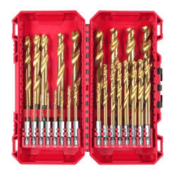 Набор сверл по металлу RedHEX SHOCKWAVE™ HSS-TiN PACKOUT MILWAUKEE, (25шт) (2-13мм)