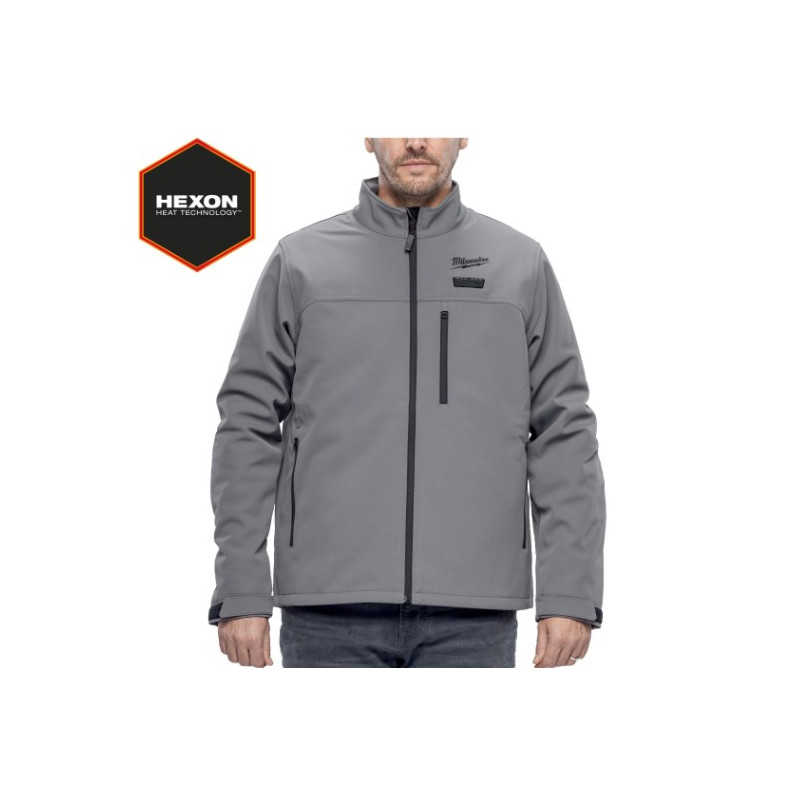 Куртка с електроподогревом MILWAUKEE, M12 HJGR6-0(XXXL), серая, (XXXL)
