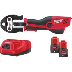 Обжимник гидравлический аккумуляторный для труб MILWAUKEE M12 HPT-202C (ЗУ+2Х2Ач+кейс) 