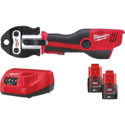 Обжимник гидравлический аккумуляторный для труб MILWAUKEE M12 HPT-202C (ЗУ+2Х2Ач+кейс) 
