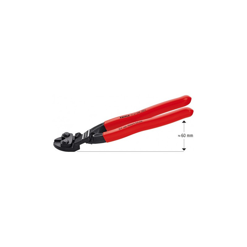 Болторез компактный согнутый под углом Ø6,0мм CoBolt KNIPEX 71 41 200 SB, фосфатированный