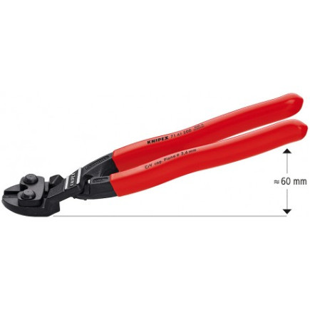Болторез компактный согнутый под углом Ø6,0мм CoBolt KNIPEX 71 41 200 SB, фосфатированный