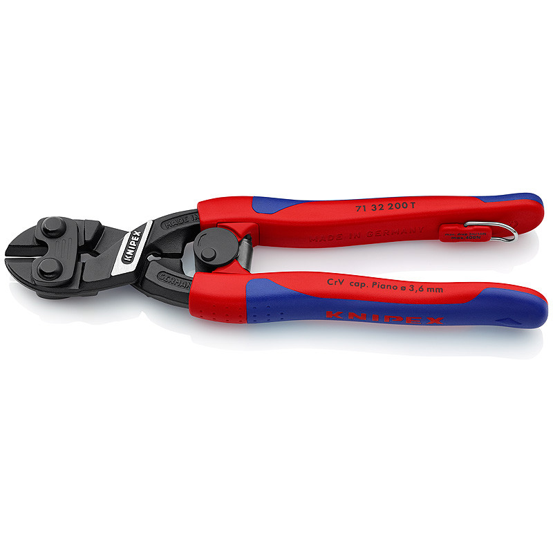 Болторез компактный Ø6,0мм CoBolt KNIPEX 71 32 200 T BK, с страховкой, фосфатированный