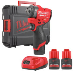 Гайковерт аккумуляторный бесщеточный MILWAUKEE 3/8'' (305 Нм) M12 FSCIWF38-252X, с кольцом