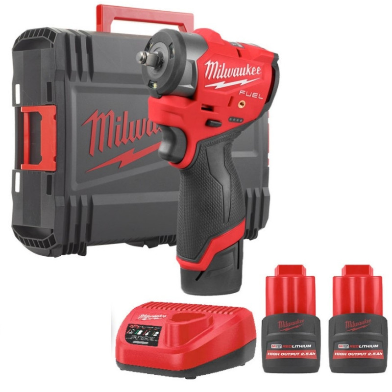 Гайковерт аккумуляторный бесщеточный MILWAUKEE 3/8'' (305 Нм) M12 FSCIWF38-252X, с кольцом