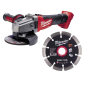 Шлифмашина угловая аккумуляторна MILWAUKEE, M18 FSAG125X-0, Ø125мм + Диск MILWAUKEE DUH 125 (10шт)