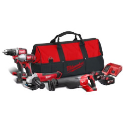 Набор инструментов аккумуляторных MILWAUKEE, M18 BLPP4B-502B (ЗУ, 2 акк.Х5Ач, сумка)