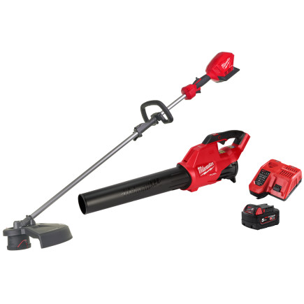 Набор инструментов аккумуляторны садовых MILWAUKEE M18 FPP2OPL3-501 (ЗУ,1х5Ач,триммер, воздуходувка)