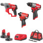Набор инструментов аккумуляторных MILWAUKEE, M12FPP3D-601B (ЗУ, 2х6ач, M12 FPD2, FID2, CH, сумка)
