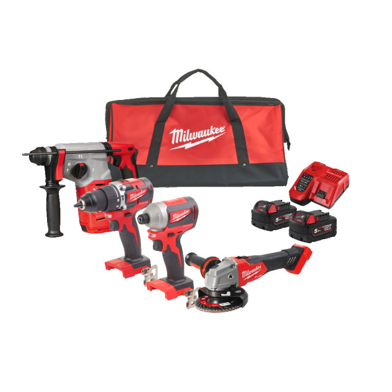Набор инструментов аккумуляторных MILWAUKEE M18 FPP4R-502B (ЗУ, 2Х5Ач, сумка)