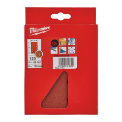 Лист шлифовальный MILWAUKEE, 80x133мм, зерно 120, (10шт), (замена на 4932492765)