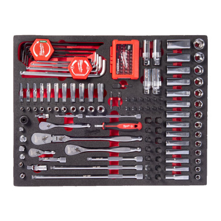 Ложемент с ручным инструментом MILWAUKEE, (153шт) (45х536х417мм) для тележек