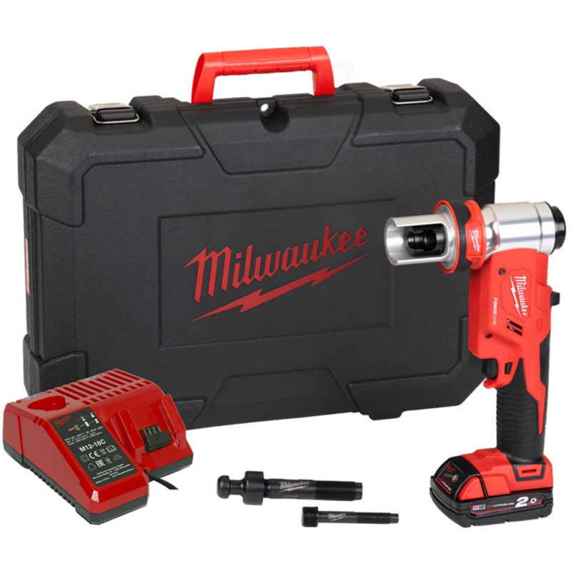 Пробойник гидравлический для отверстий аккумуляторный MILWAUKEE M18 HKP-201C (ЗУ, 1х2Ач, кейс) 