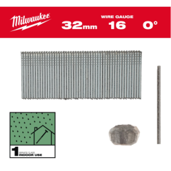 Гвозди оцинкованные с Т-образной головкой MILWAUKEE 16G/0°/32мм, (5000шт)