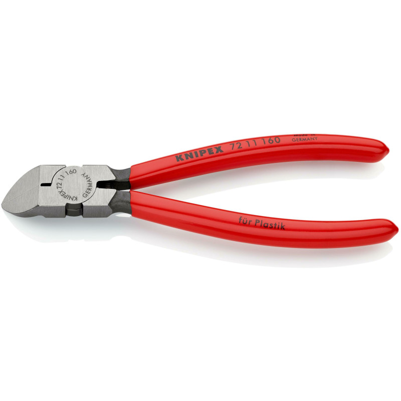 Кусачки боковые (бокорезы) для пластмассы, 45°, 160мм KNIPEX 72 11 160 SB, фосфатированные