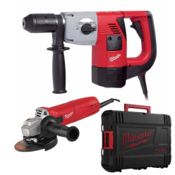 Набор инструментов MILWAUKEE PCE3 SET (префоратор PCE3, шлифмашина угловая AG10-125EK, HD кейс)