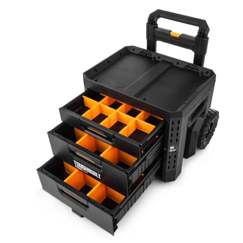 Ящик для инструментов TOUGHBUILT TB-B1-D-R93 StackTech на колесах 1+2 выдвижными ящиками
