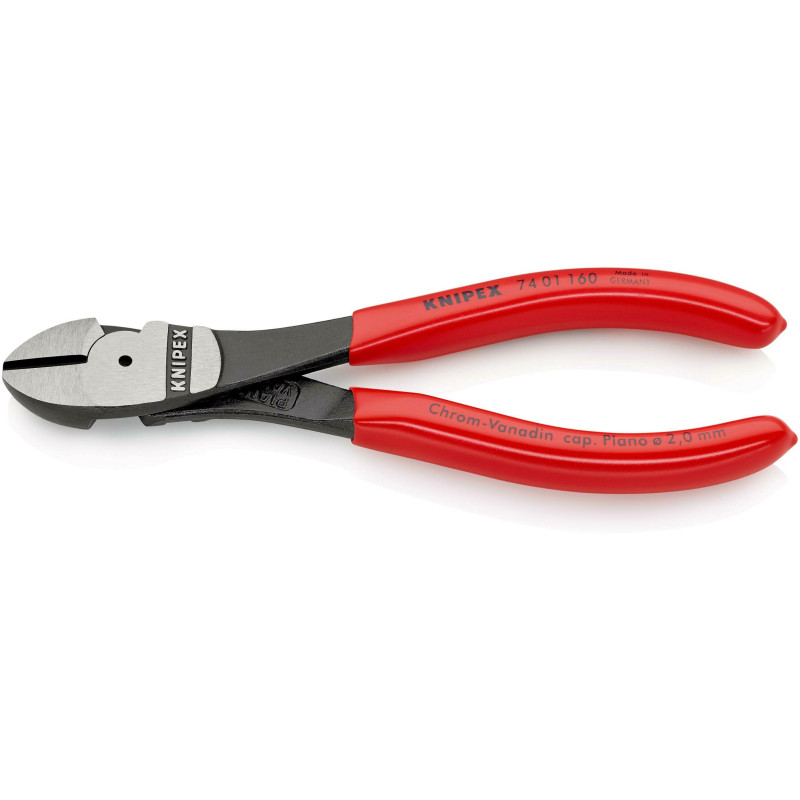 Кусачки боковые (бокорезы) особой мощности, Ø3,4мм, 160мм KNIPEX 74 01 160 SB, фосфатированные