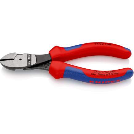 Кусачки боковые (бокорезы) особой мощности, Ø3,4мм, 160мм KNIPEX 74 02 160 SB, фосфатированные