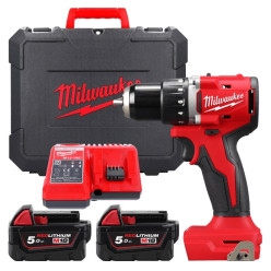 Дрель-шуруповёрт аккумуляторная бесщёточная MILWAUKEE M18 BLDDRC-502С, 60,5Нм (ЗУ+2акк.Х5Ач+кейс) 
