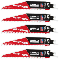 Полотно для сабельных пил WRECKER CARBIDE NITRUS MILWAUKEE, 150х4,2мм, (5шт), (замена на 48475571) 