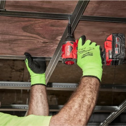 Перчатки рабочие сигнальные MILWAUKEE, с сопротивлением порезам 3/C уровня, размер 8/M, (144 пары) 
