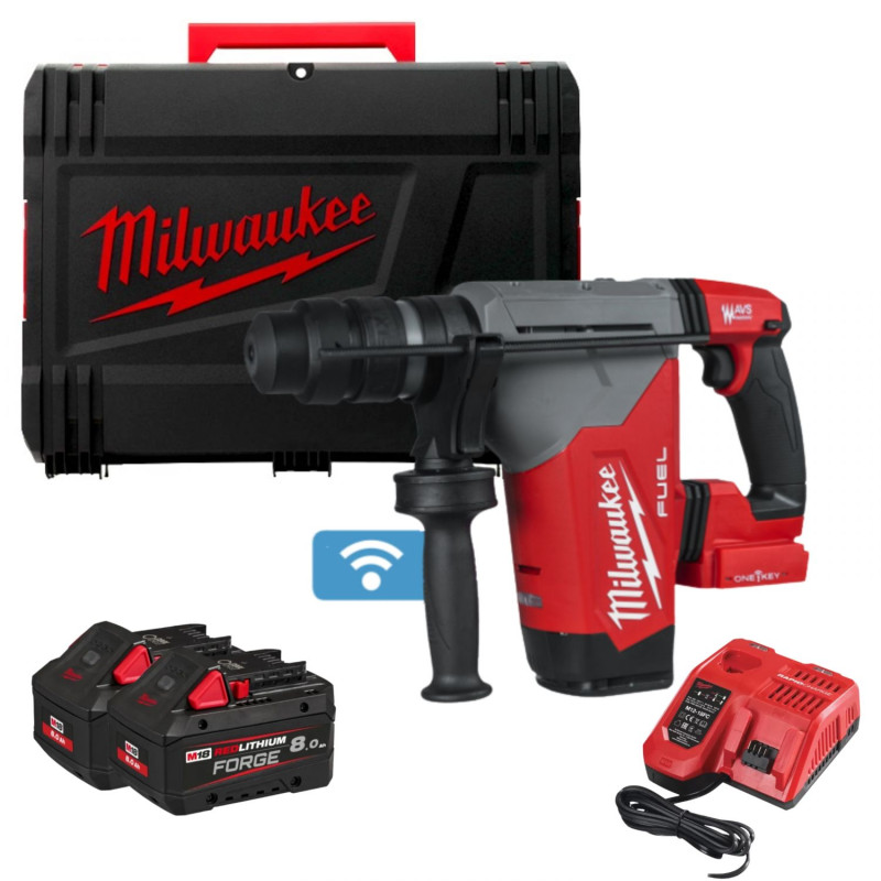 Перфоратор аккумуляторный бесщёточный SDS-PLUS MILWAUKEE, M18 ONEFHPX-802X, 5Дж (ЗУ, 2х8Ач, HDкейс)