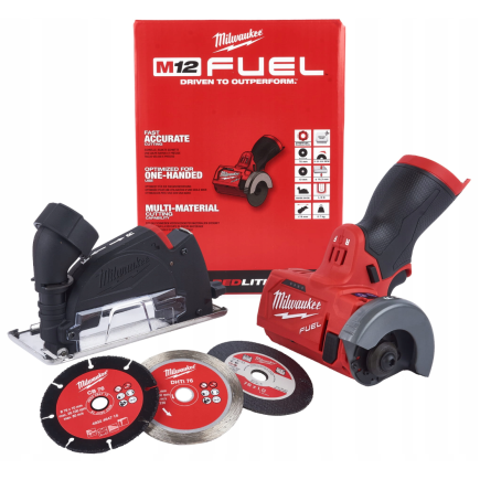 Пила дисковая универсальная аккумуляторная бесщёточная MILWAUKEE, M12 FCOT-0, Ø76мм (каркас)